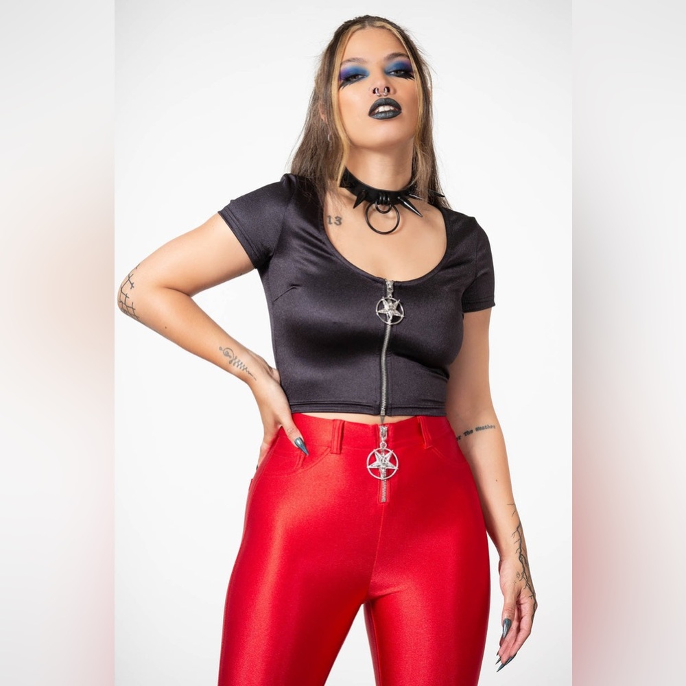 NWOT! 💀 Killstar- Karlene Zip Crop Top 💀 Black- W/M